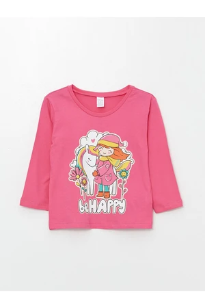 LC Waikiki Crew Neck Long Sleeve Printed Baby Girl T-Shirt