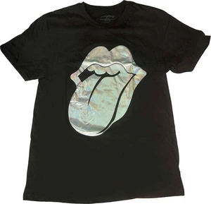 The Rolling Stones T-shirt Foil Tongue Womens Black XL