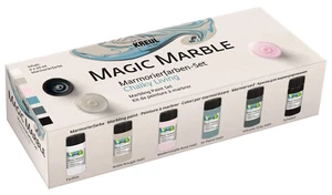 Kreul Magic Marble Un set de culori pentru marmorare Chalky Living Colours 6 x 20 ml