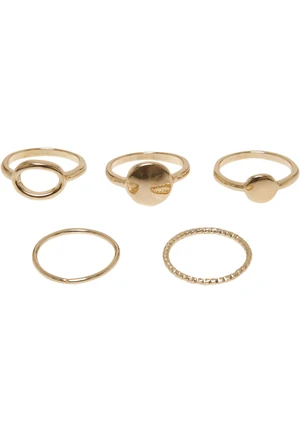 5-Pack Rings - Gold Colors