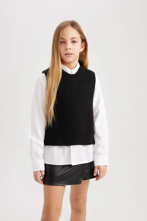 DEFACTO Girls Crew Neck Basic Sweater