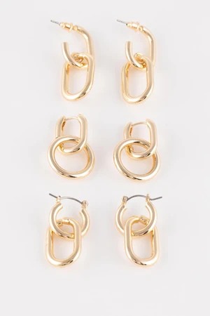 DEFACTO Woman's 3-Piece Gold Hoop Earring