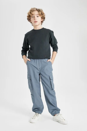 DEFACTO Boys Cargo Pocket Waist Tie Elastic Leg Jogger Parachute Pants