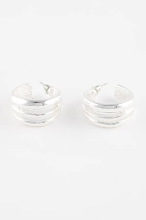 DEFACTO Women's Hoop Silver Earrings