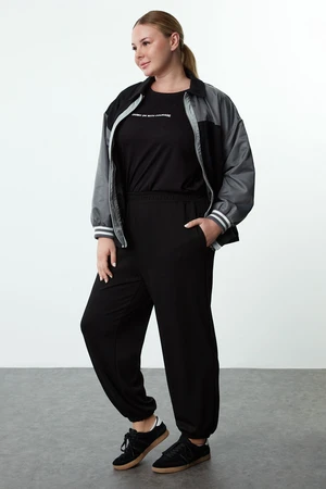 Trendyol Curve Black Loose Jogger Modal Knitted Sweatpants