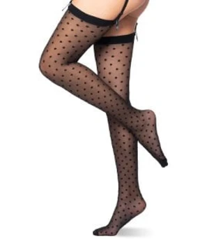 Women's elegant stockings without silicone 20 DEN - black