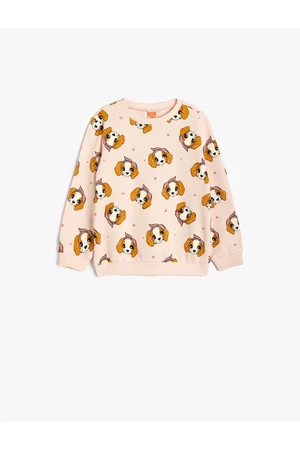 Koton Sweatshirt Dog Printed Crew Neck Long Sleeve Cotton