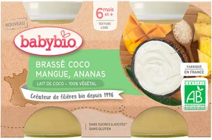 BABYBIO Brassé z kokosového mléka mango ananas 2 x 130 g