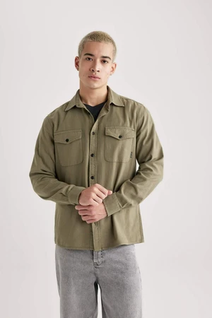 DEFACTO Regular Fit Cotton Long Sleeve Shirt Jacket