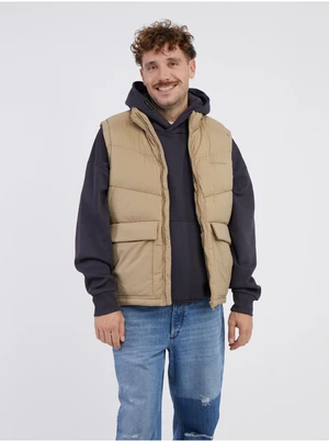 Beige Men's Quilted Vest Jack & Jones Vester - Mens