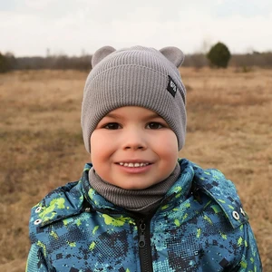 AGBO Children's autumn/ spring set: hat and tube scarf grey Grajan