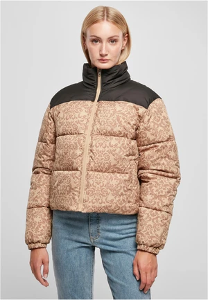 Dámská bunda AOP Retro Puffer Unionbeigedamast