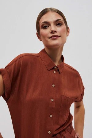 WOMEN'S SHIRT L-KO-4023 BROWN