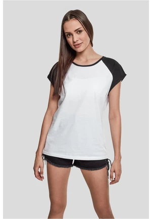 Women's contrasting raglan T-shirt white/black