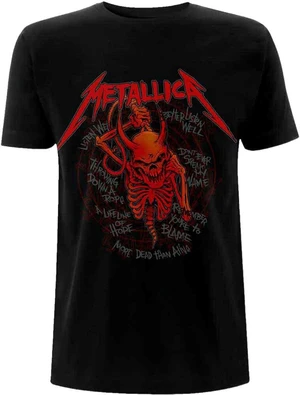 Metallica T-Shirt Skull Screaming Red 72 Seasons Unisex Black 2XL