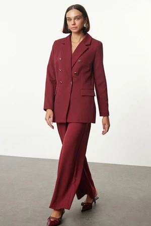 Trendyol Burgundy Button Detailed Blazer Jacket