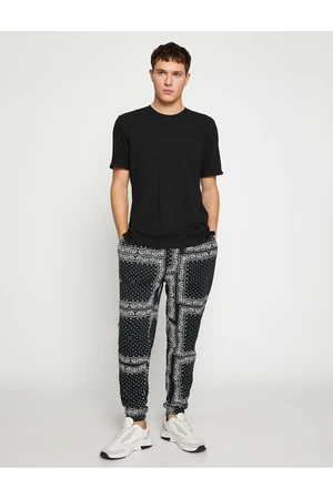 Koton Jogger Sweatpants Floral Printed Laced Waist