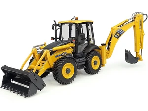 Komatsu WB97S-8 Backhoe Loader Yellow 1/50 Diecast Model by Universal Hobbies