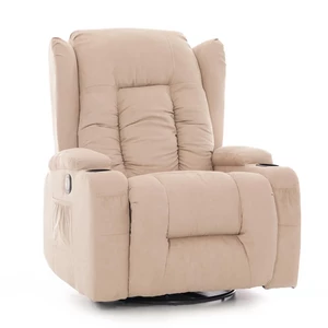 Relaxációs állítható fotel, bézs szövet