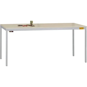 Manuflex LD1118.9006 ESD pracovný stôl UNIDESK s melamínovou doskou, hliníkový strieborný rám podobný RAL 9006, š xhxv =