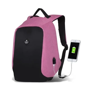 Čierno-ružový batoh s USB portom My Valice SECRET Smart Bag