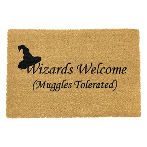 Rohožka z prírodného kokosového vlákna Artsy Doormats Wizards Welcome, 40 x 60 cm