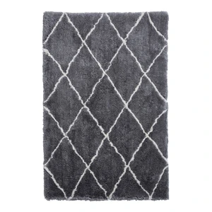 Sivo-krémový ručne tuftovaný koberec Think Rugs Morocco Grey & Cream, 150 × 230 cm