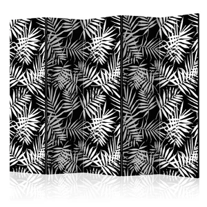 Paraván Black and White Jungle Dekorhome 225x172 cm (5-dílný)