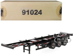 40 Skeleton Trailer Black "Transport Series" 1/50 Diecast Model by Diecast Masters