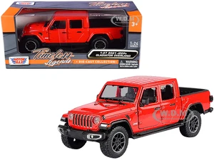 2021 Jeep Gladiator Overland (Closed Top) Pickup Truck Red 1/24-1/27 Diecast Model Car by Motormax