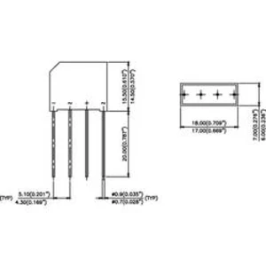 Můstkový usměrňovač IR 2KBB40, U(RRM) 400 V, U(FM) 1 V, I(F) 2 A, D-37