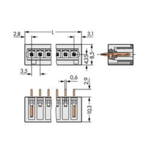 Konektor do DPS WAGO 734-137/100-000, 26.90 mm, pólů 7, rozteč 3.50 mm, 100 ks