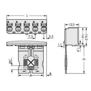 Zásuvkový konektor na kabel WAGO 2092-3105, 39.00 mm, pólů 5, rozteč 7.50 mm, 100 ks