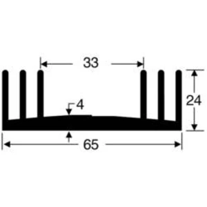 Chladič Fischer Elektronik SK 18 75 SK, 65 x 24 x 75 mm, 2,8 kW