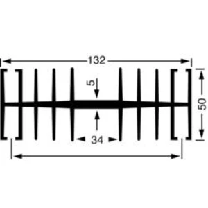 Chladič Fischer Elektronik, 100 x 132 x 50 mm, SK 148 100 SA, 1,1 kW