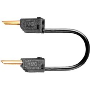 Měřicí kabel banánek 2 mm ⇔ banánek 2 mm MultiContact LK2-F, 0,3 m, černá