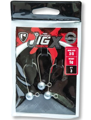 Fox rage jigová hlavička jig x jig heads háček 3/0 3 ks-20 g