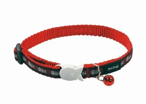 Obojok RD  cat Fishbone Red - 1,2/20-32cm