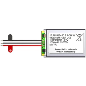 Varta 1/LPP 523450 S PCM W špeciálny akumulátor Prismatisch s káblom Li-Pol 3.7 V 1000 mAh