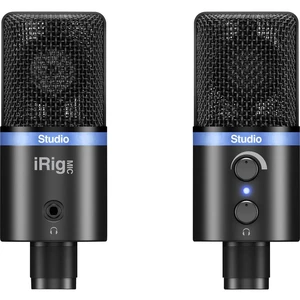 IK Multimedia IRIG MIC STUDIO BLACK USB štúdiový mikrofón káblový vr. svorky, podstavec, kovový ukazovateľ