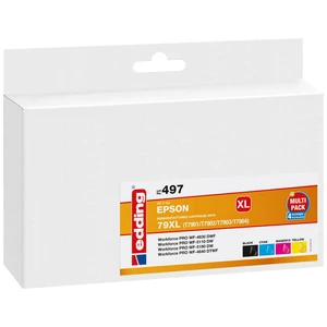 Edding Ink cartridge náhradný Epson 79XL /T7901/T79002/T7903/T7904 kompatibilná kombinované balenie čierna, zelenomodrá,