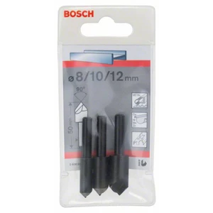 Bosch Accessories  2608596667 sada kužeľových záhlbníkov 3-dielna 8 mm, 10 mm, 12 mm HSS  valcová stopka 1 sada