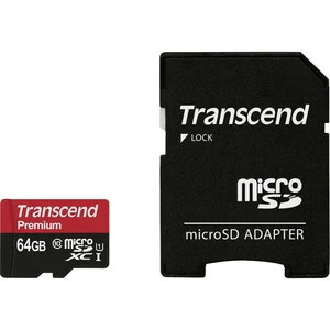 Transcend Premium pamäťová karta micro SDXC 64 GB Class 10, UHS-I vr. SD adaptéru