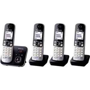 Panasonic KX-TG6824 Quattro DECT, GAP bezdrôtový analógový telefón  záznamník, handsfree čierna, strieborná