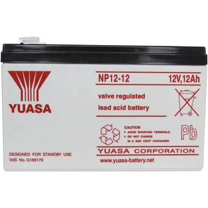 Yuasa NP12-12 NP1212 olovený akumulátor 12 V 12 Ah olovený so skleneným rúnom (š x v x h) 151 x 98 x 98 mm plochý konekt