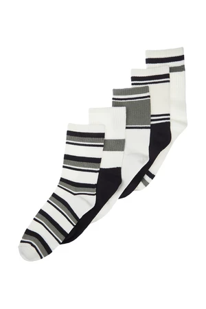 Trendyol Multicolored 5 Pack Cotton Striped College-Tennis-Medium Socks