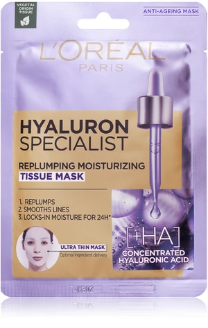 L'Oréal Paris Hyaluron Specialist vyplňujúca hydratačná textilná maska 28 g