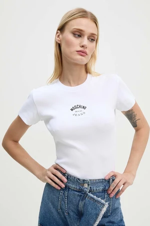 Tričko Moschino Jeans bílá barva, J0714 8734