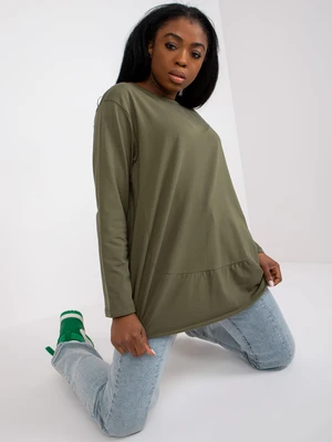 Khaki basic cotton blouse Renata