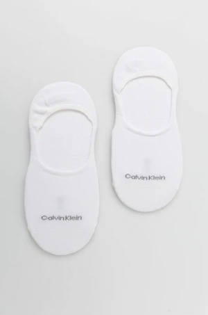 Ponožky Calvin Klein 2-pack dámské, bílá barva, 701218771